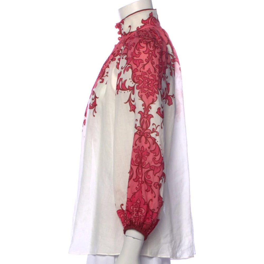 ZIMMERMANN Nina Billow Blouse in Watermelon Print Zimmermann Size 0 - Picture 5 of 10